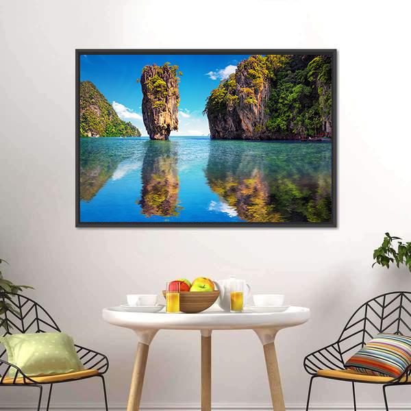 James Bond Island Thailand Canvas Wall Art-5 Horizontal-Gallery Wrap-22" x 12"-Tiaracle