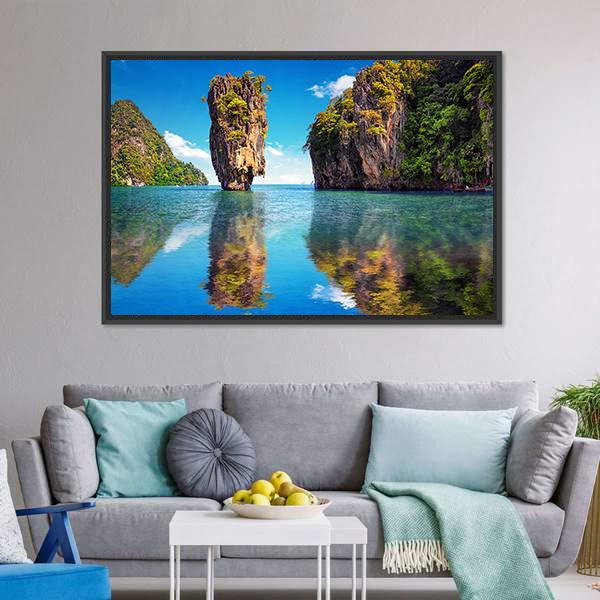 James Bond Island Thailand Canvas Wall Art-3 Horizontal-Gallery Wrap-25" x 16"-Tiaracle
