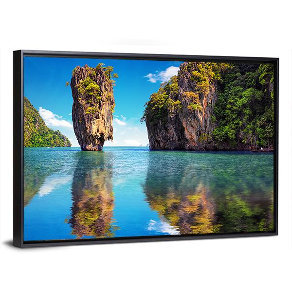 James Bond Island Thailand Canvas Wall Art-5 Horizontal-Gallery Wrap-22" x 12"-Tiaracle