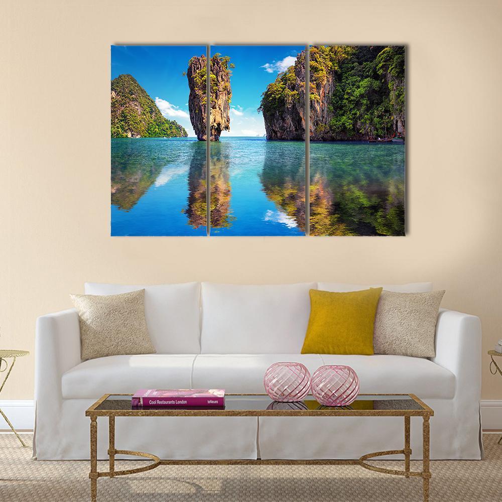 James Bond Island Thailand Canvas Wall Art-3 Horizontal-Gallery Wrap-37" x 24"-Tiaracle