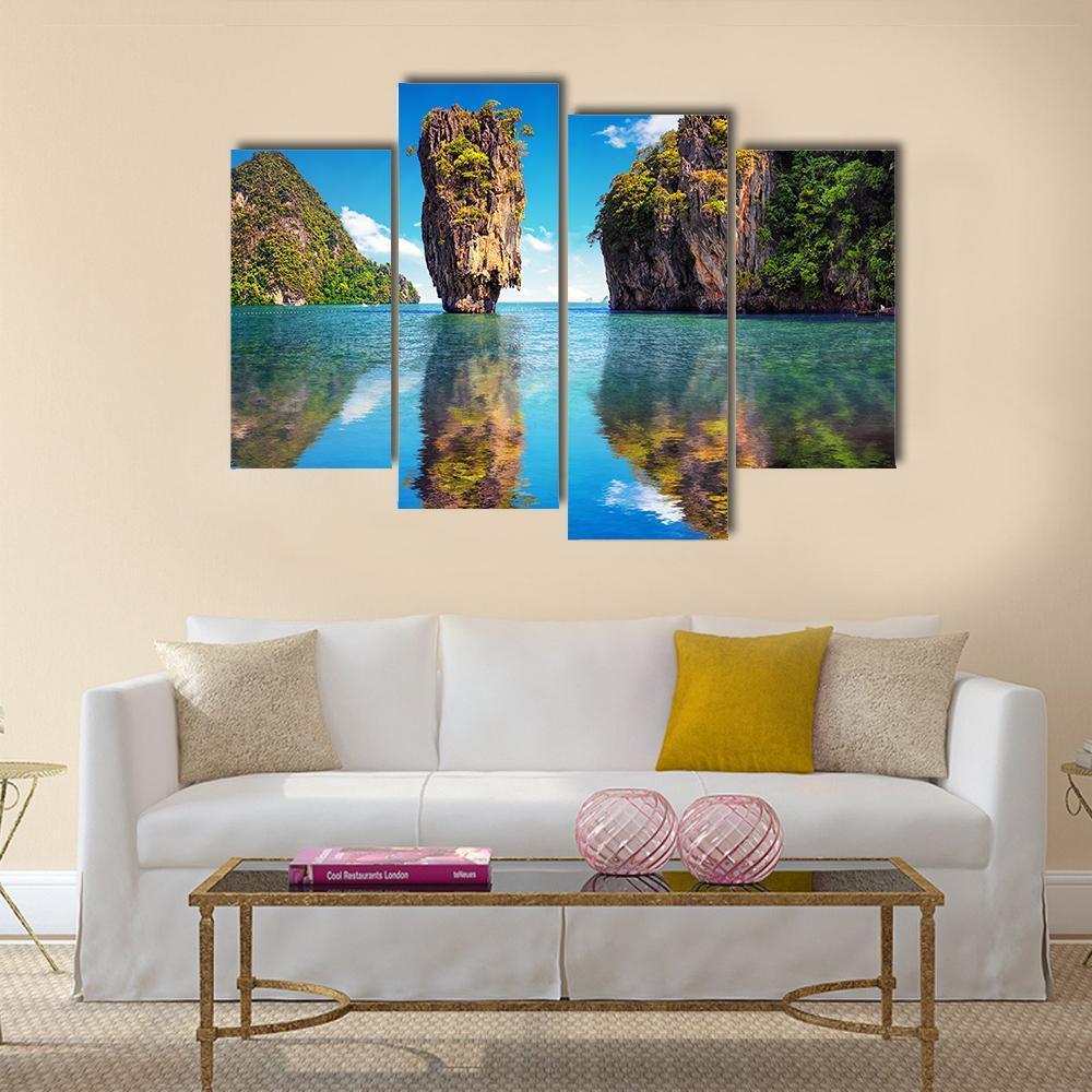 James Bond Island Thailand Canvas Wall Art-4 Pop-Gallery Wrap-50" x 32"-Tiaracle