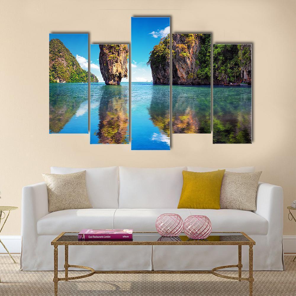 James Bond Island Thailand Canvas Wall Art-5 Pop-Gallery Wrap-47" x 32"-Tiaracle