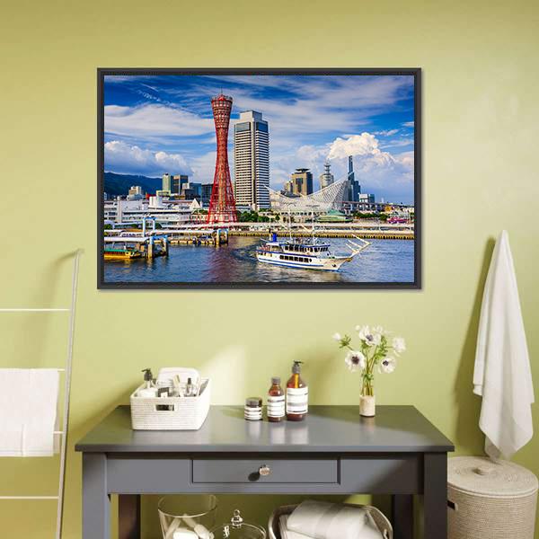 Japan City Skyline Canvas Wall Art-1 Piece-Floating Frame-36" x 24"-Tiaracle