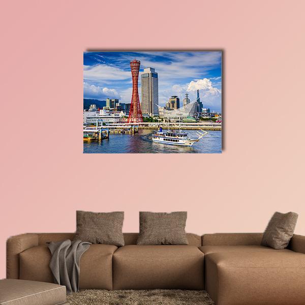 Japan City Skyline Canvas Wall Art-4 Horizontal-Gallery Wrap-34" x 24"-Tiaracle