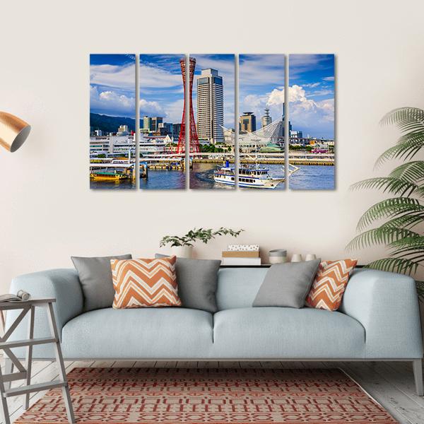 Japan City Skyline Canvas Wall Art-5 Horizontal-Gallery Wrap-22" x 12"-Tiaracle