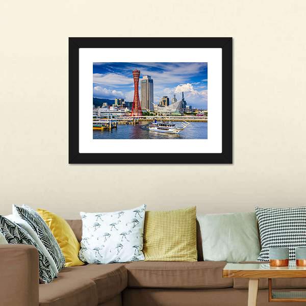 Japan City Skyline Canvas Wall Art-5 Horizontal-Gallery Wrap-22" x 12"-Tiaracle