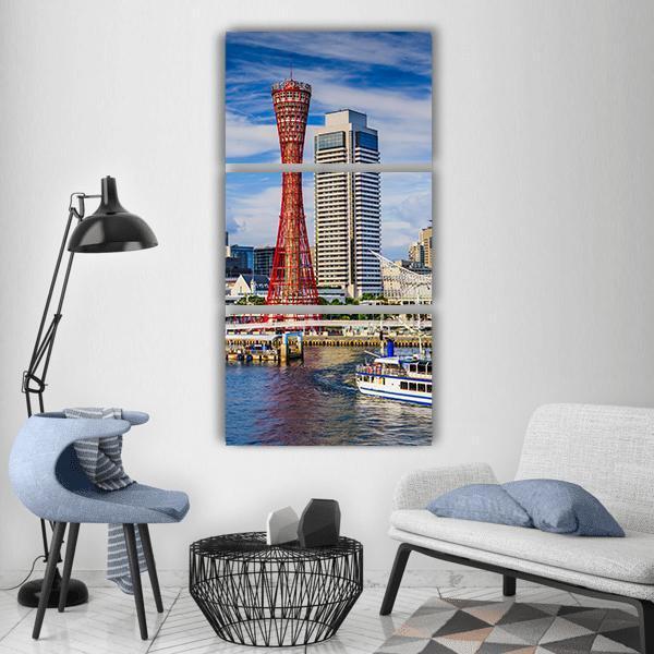 Japan City Skyline Vertical Canvas Wall Art-3 Vertical-Gallery Wrap-12" x 25"-Tiaracle