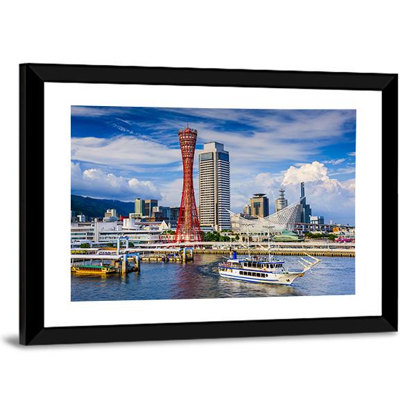 Japan City Skyline Vertical Canvas Wall Art-3 Vertical-Gallery Wrap-12" x 25"-Tiaracle
