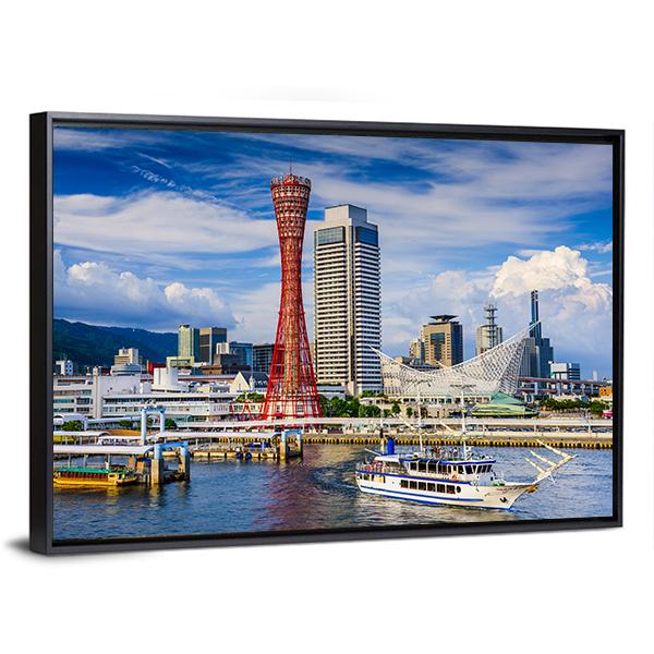 Japan City Skyline Vertical Canvas Wall Art-3 Vertical-Gallery Wrap-12" x 25"-Tiaracle