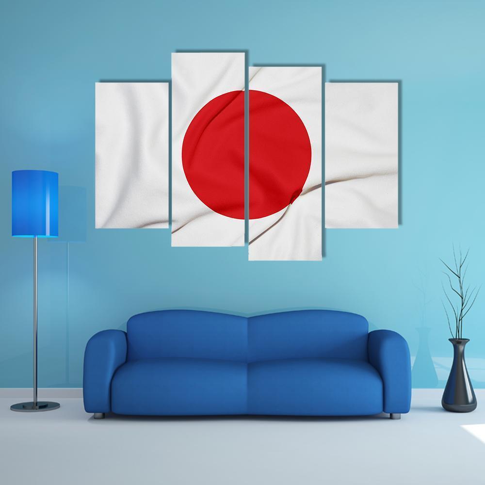 Japan Flag Canvas Wall Art-4 Pop-Gallery Wrap-50" x 32"-Tiaracle