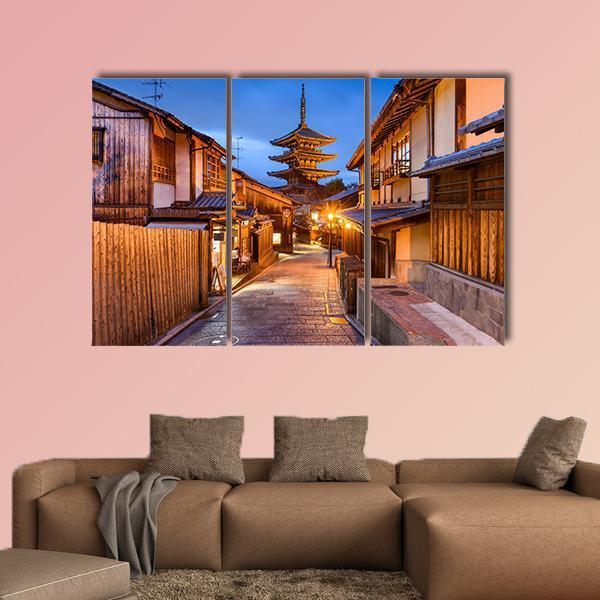 Yasaka Pagoda Temple Canvas Wall Art-3 Horizontal-Gallery Wrap-37" x 24"-Tiaracle