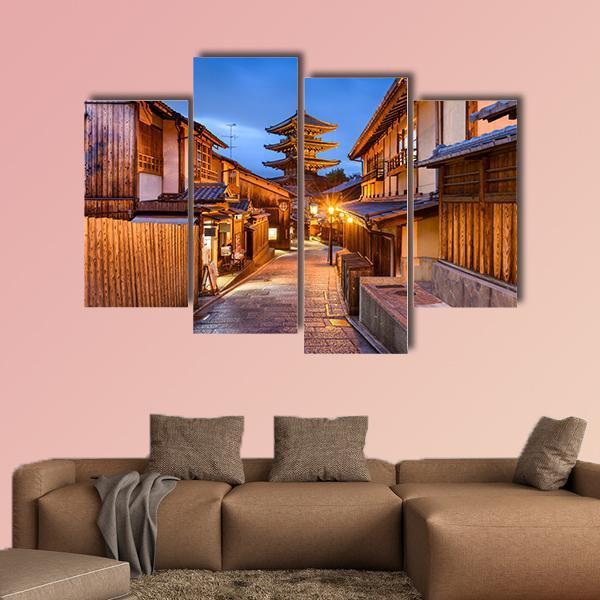 Yasaka Pagoda Temple Canvas Wall Art-4 Pop-Gallery Wrap-50" x 32"-Tiaracle