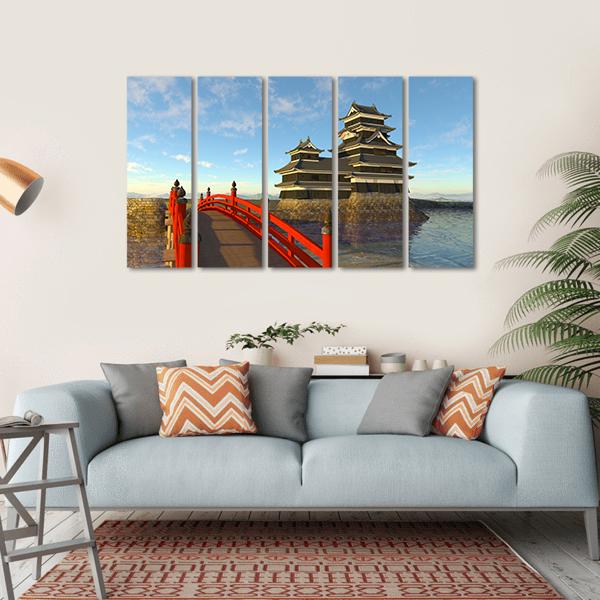Japanese Castle Canvas Wall Art-5 Horizontal-Gallery Wrap-22" x 12"-Tiaracle