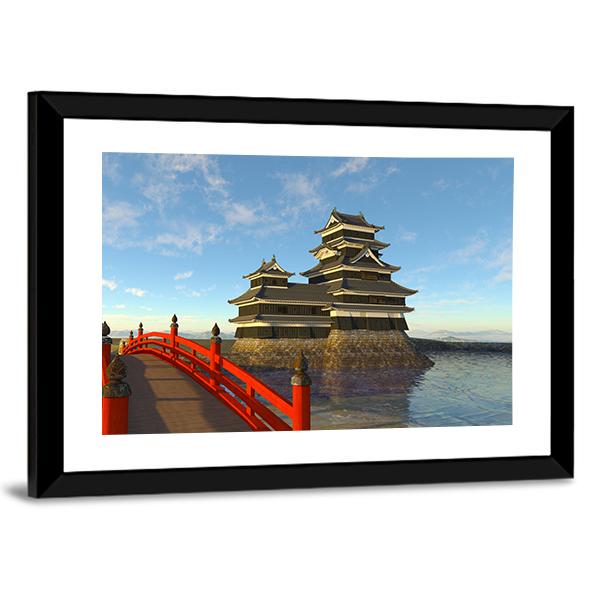 Japanese Castle Canvas Wall Art-3 Horizontal-Gallery Wrap-25" x 16"-Tiaracle