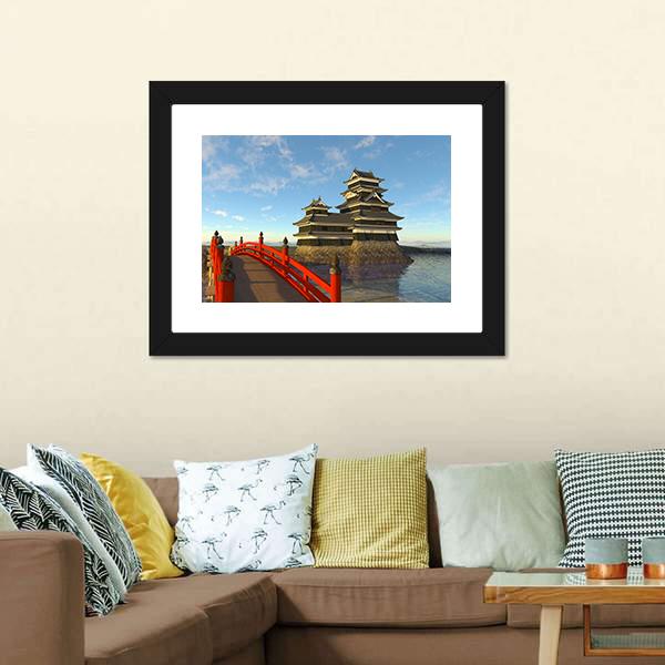 Japanese Castle Canvas Wall Art-3 Horizontal-Gallery Wrap-25" x 16"-Tiaracle