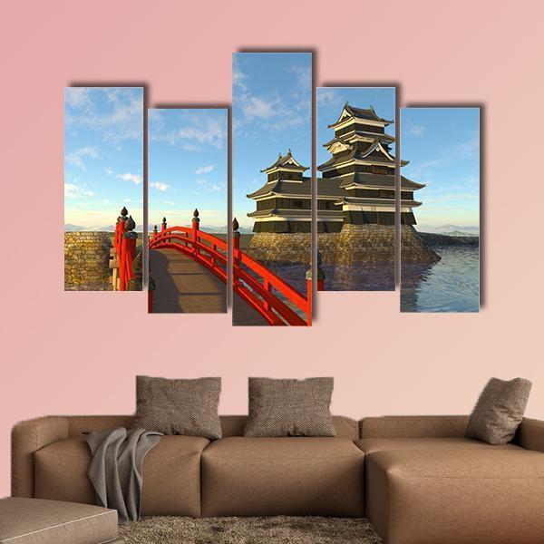 Japanese Castle Canvas Wall Art-5 Pop-Gallery Wrap-47" x 32"-Tiaracle