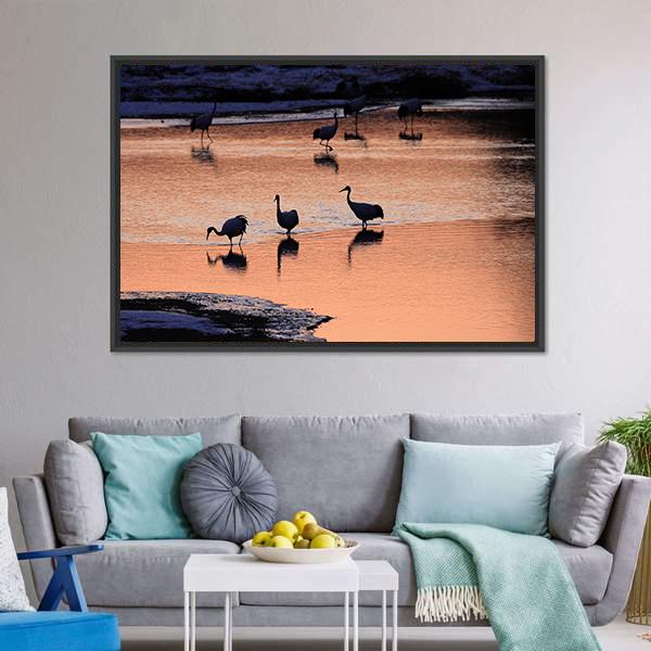 Japanese Crane Canvas Wall Art-3 Horizontal-Gallery Wrap-25" x 16"-Tiaracle