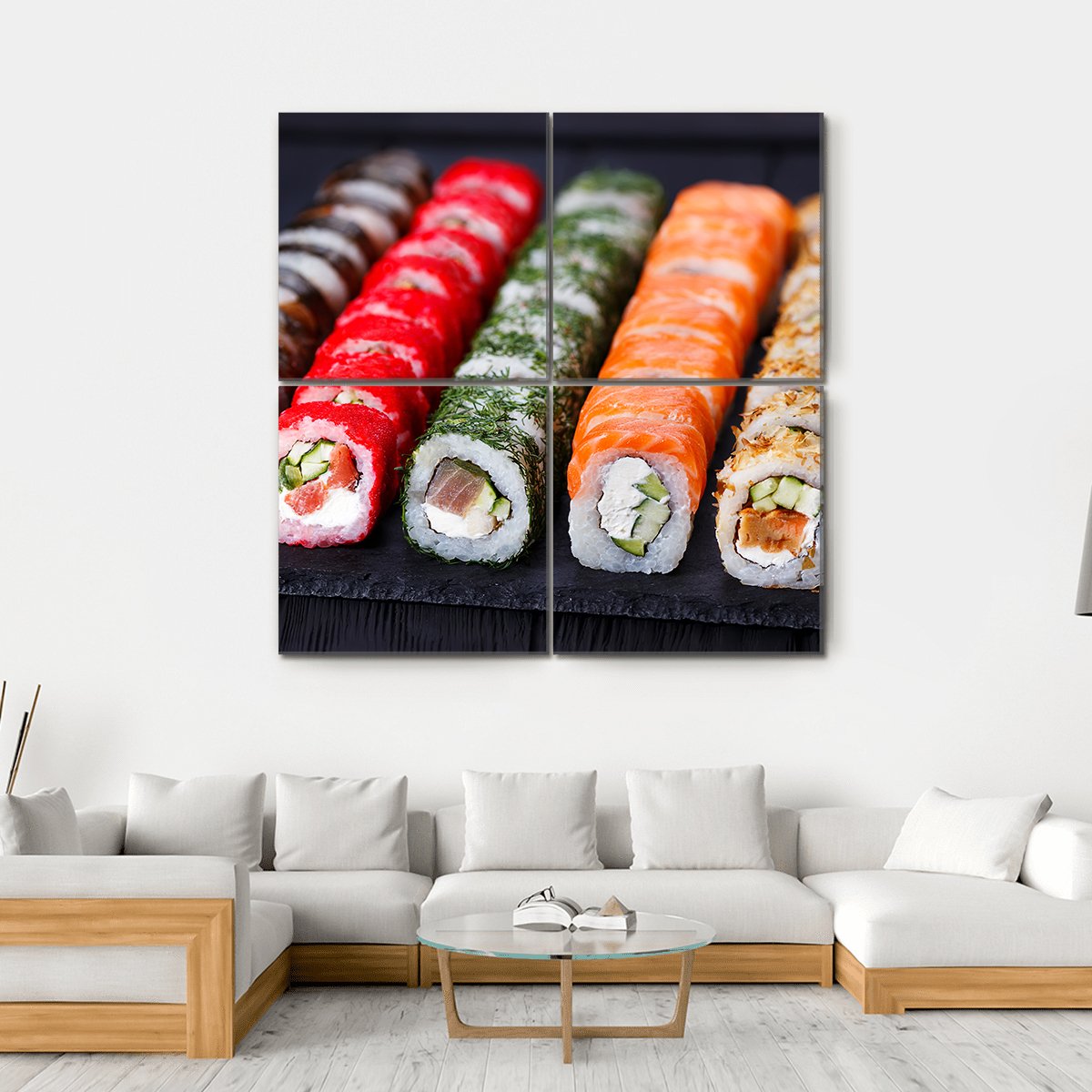 Japanese Cuisine Canvas Wall Art-4 Square-Gallery Wrap-17" x 17"-Tiaracle