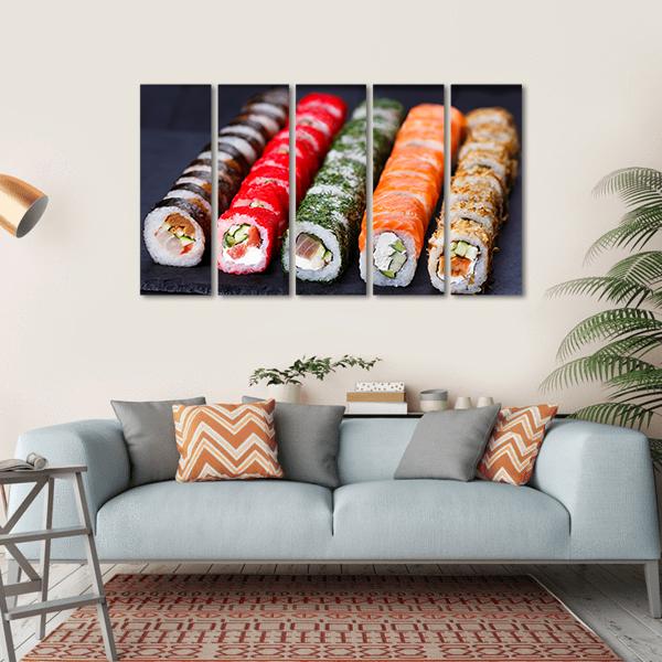 Japanese Cuisine Canvas Wall Art-5 Horizontal-Gallery Wrap-22" x 12"-Tiaracle