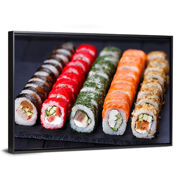 Japanese Cuisine Canvas Wall Art-3 Horizontal-Gallery Wrap-25" x 16"-Tiaracle