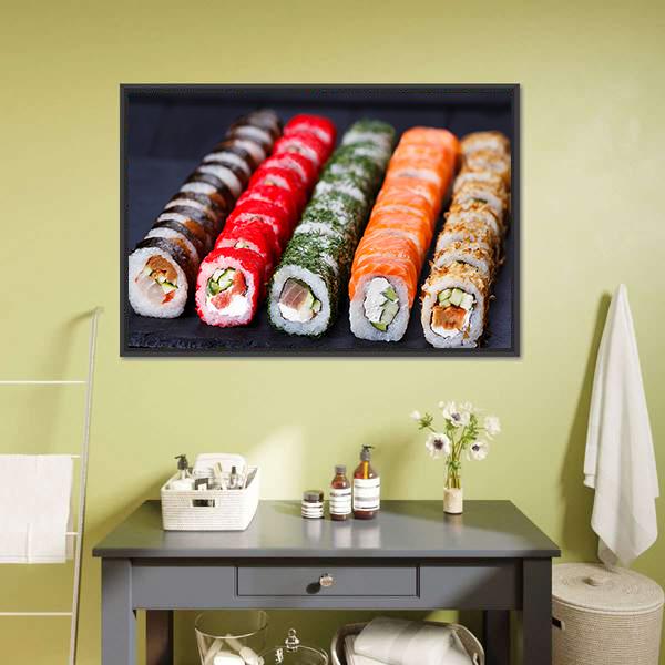 Japanese Cuisine Canvas Wall Art-1 Piece-Floating Frame-24" x 16"-Tiaracle