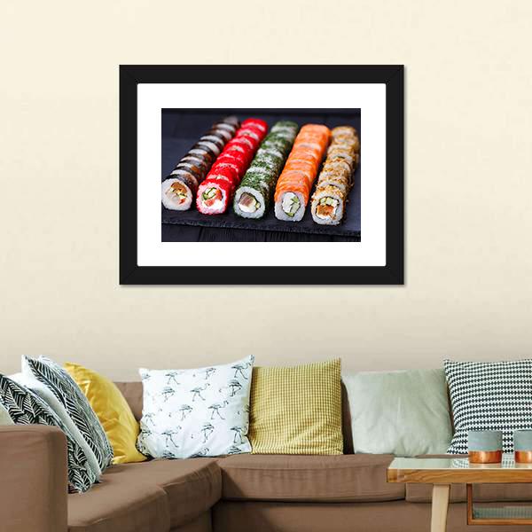 Japanese Cuisine Canvas Wall Art-3 Horizontal-Gallery Wrap-25" x 16"-Tiaracle