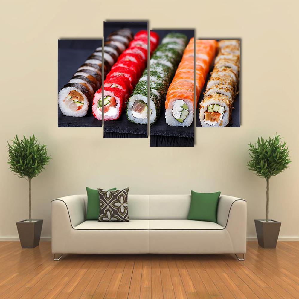 Japanese Cuisine Canvas Wall Art-4 Pop-Gallery Wrap-50&quot; x 32&quot;-Tiaracle