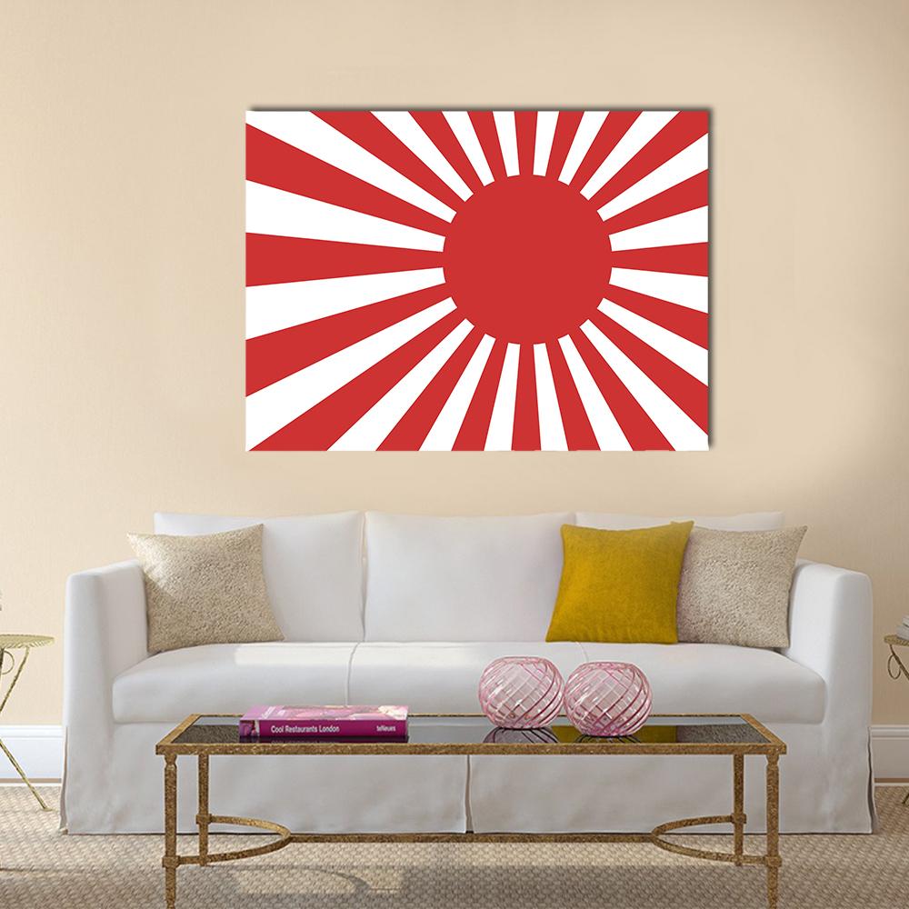 Japanese Flag Canvas Wall Art-1 Piece-Gallery Wrap-36" x 24"-Tiaracle