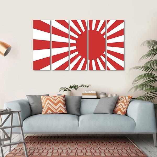 Japanese Flag Canvas Wall Art-5 Horizontal-Gallery Wrap-22" x 12"-Tiaracle