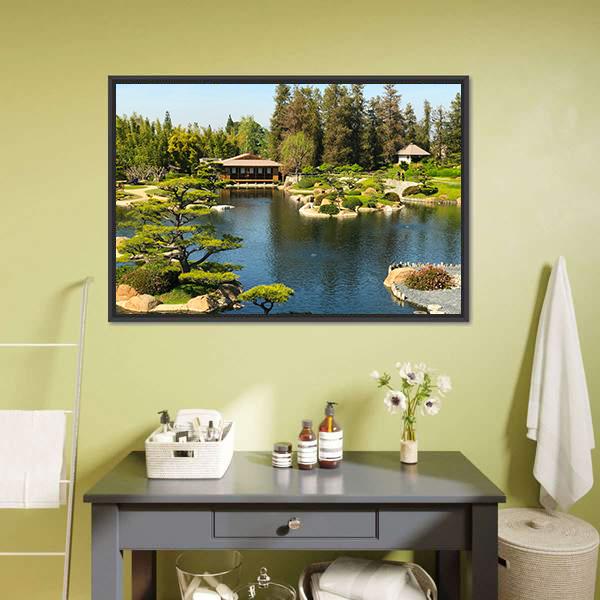 Japanese Garden Canvas Wall Art-1 Piece-Floating Frame-36" x 24"-Tiaracle