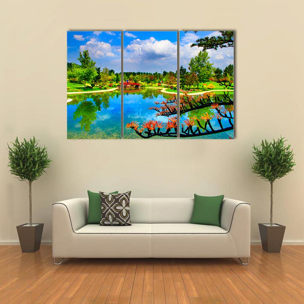 Japanese Garden Canvas Wall Art-3 Horizontal-Gallery Wrap-25" x 16"-Tiaracle