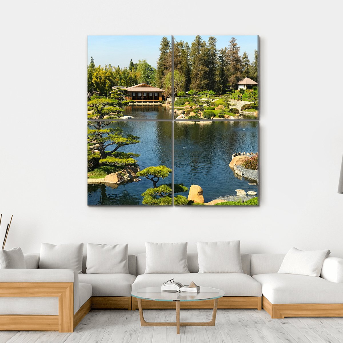Japanese Garden Canvas Wall Art-4 Square-Gallery Wrap-17" x 17"-Tiaracle