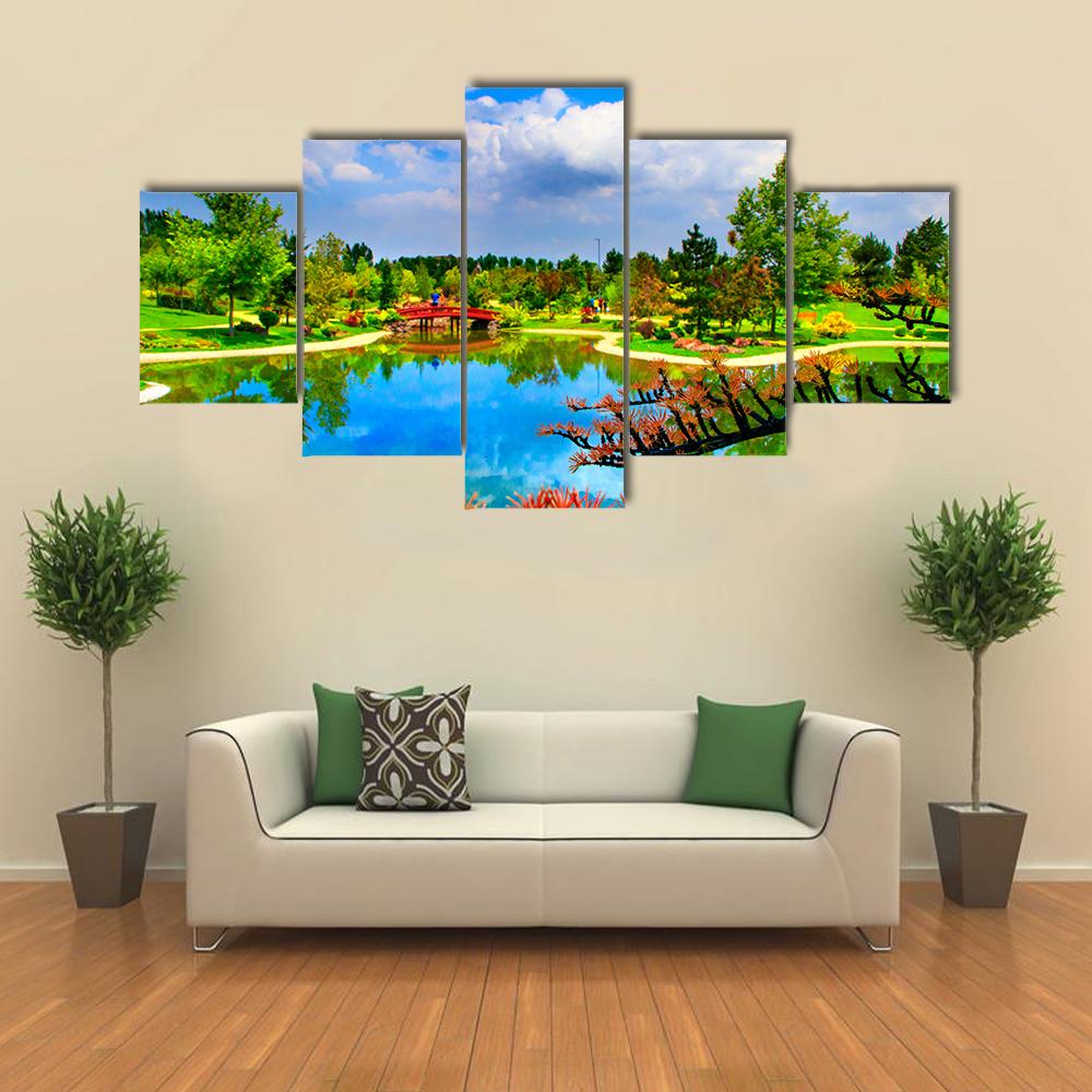 Japanese Garden Canvas Wall Art-5 Star-Gallery Wrap-42" x 21"-Tiaracle