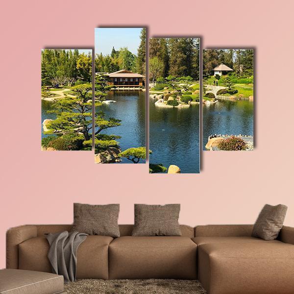 Japanese Garden Canvas Wall Art-4 Pop-Gallery Wrap-50" x 32"-Tiaracle