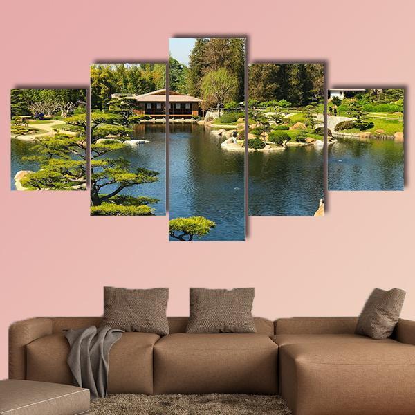 Japanese Garden Canvas Wall Art-5 Star-Gallery Wrap-62" x 32"-Tiaracle