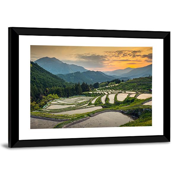 Japanese Rice Terraces Canvas Wall Art-5 Horizontal-Gallery Wrap-22" x 12"-Tiaracle