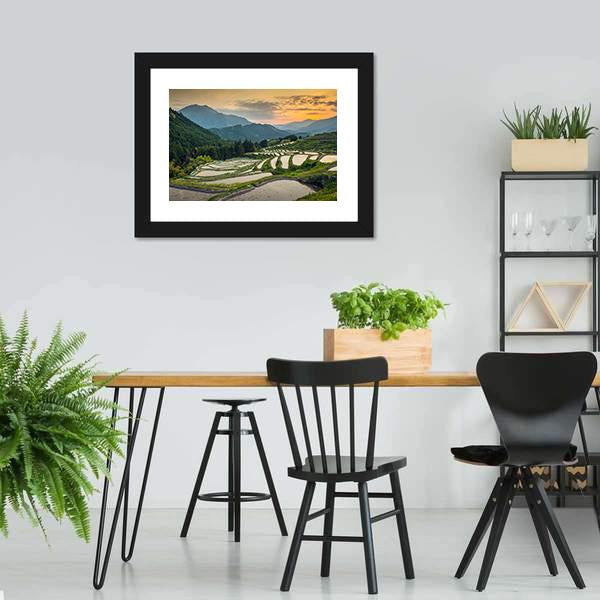 Japanese Rice Terraces Canvas Wall Art-5 Horizontal-Gallery Wrap-22" x 12"-Tiaracle