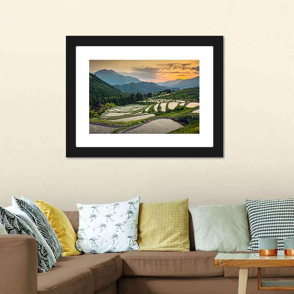 Japanese Rice Terraces Canvas Wall Art-5 Horizontal-Gallery Wrap-22" x 12"-Tiaracle
