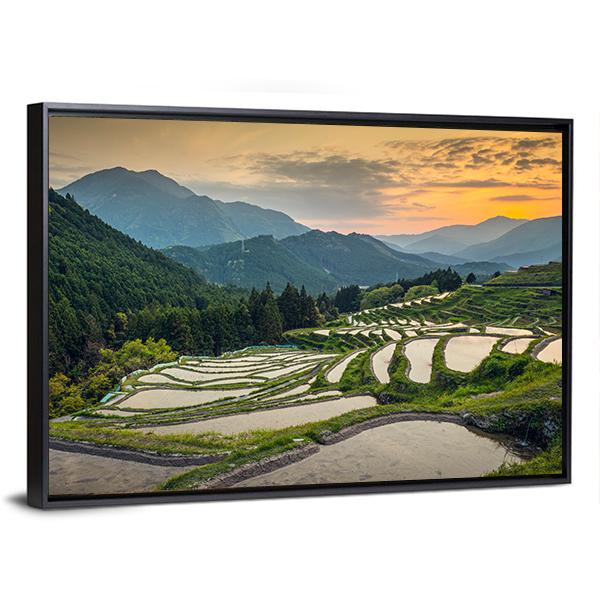 Japanese Rice Terraces Canvas Wall Art-5 Horizontal-Gallery Wrap-22" x 12"-Tiaracle