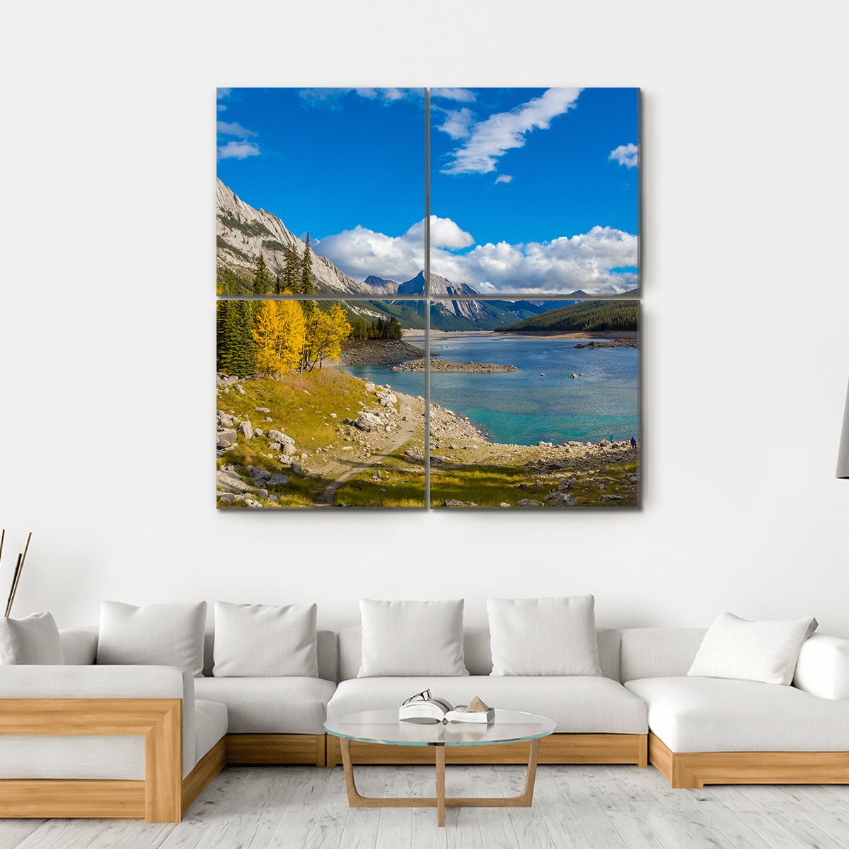 Jasper National Park Canada Canvas Wall Art-4 Square-Gallery Wrap-17" x 17"-Tiaracle