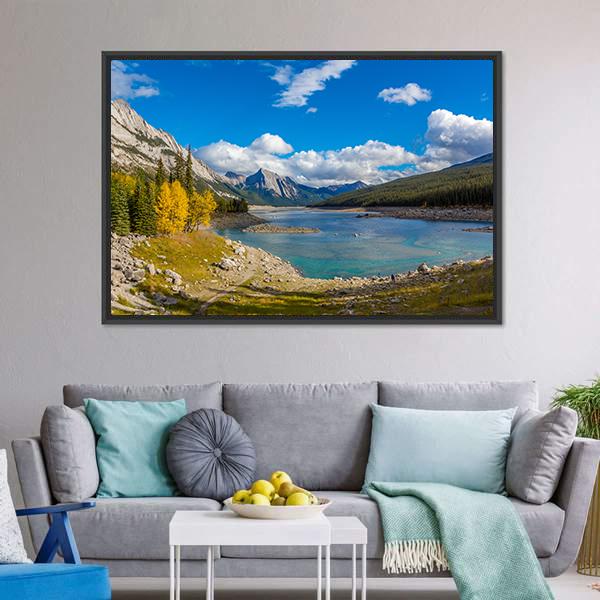 Jasper National Park Canada Panoramic Canvas Wall Art-1 Piece-36" x 12"-Tiaracle