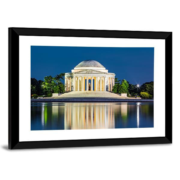 Jefferson Memorial USA Canvas Wall Art-3 Horizontal-Gallery Wrap-25" x 16"-Tiaracle