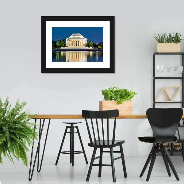 Jefferson Memorial USA Canvas Wall Art-3 Horizontal-Gallery Wrap-25" x 16"-Tiaracle