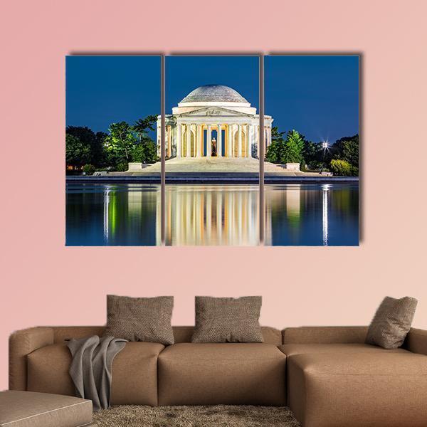 Jefferson Memorial USA Canvas Wall Art-3 Horizontal-Gallery Wrap-37" x 24"-Tiaracle