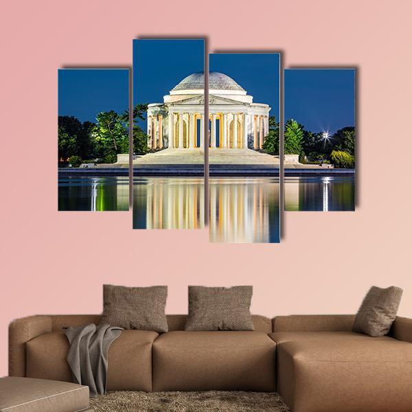 Jefferson Memorial USA Canvas Wall Art-4 Pop-Gallery Wrap-50" x 32"-Tiaracle