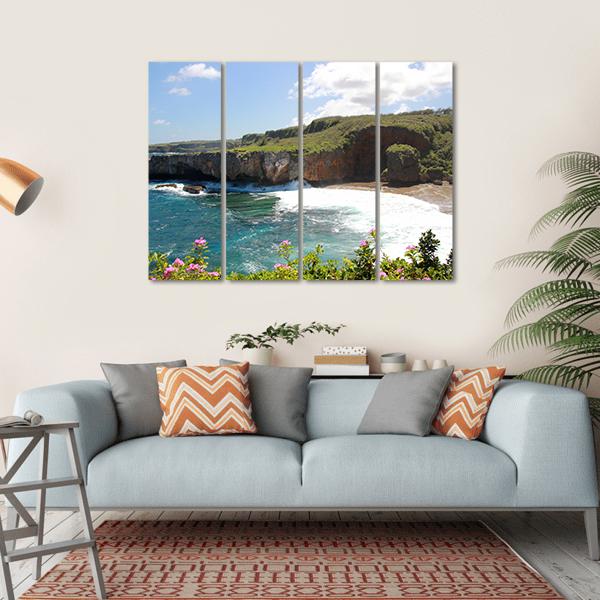 Jeffrey Beach In Saipan Canvas Wall Art-4 Horizontal-Gallery Wrap-34" x 24"-Tiaracle