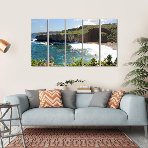 Jeffrey Beach In Saipan Canvas Wall Art-5 Horizontal-Gallery Wrap-22" x 12"-Tiaracle