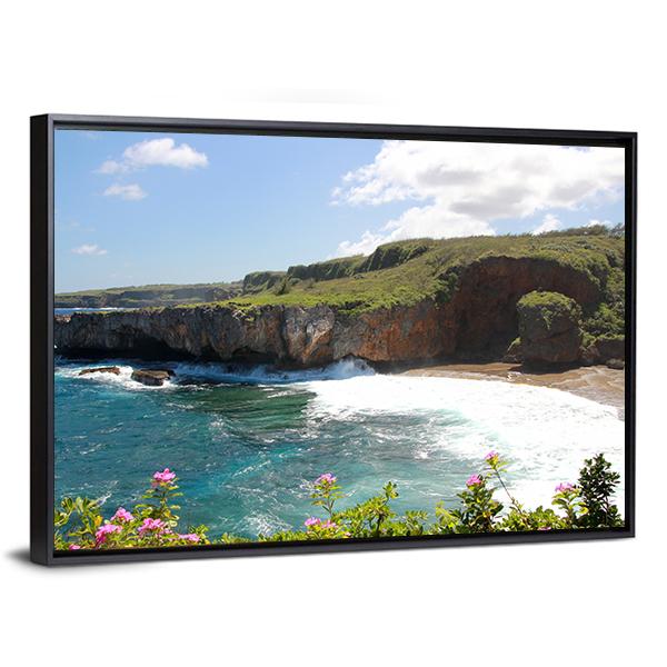 Jeffrey Beach In Saipan Canvas Wall Art-3 Horizontal-Gallery Wrap-25" x 16"-Tiaracle