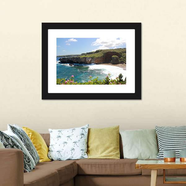 Jeffrey Beach In Saipan Canvas Wall Art-3 Horizontal-Gallery Wrap-25" x 16"-Tiaracle