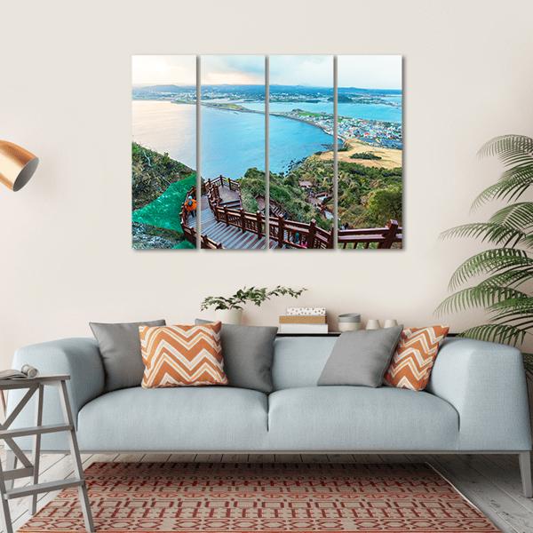Jeju Do Beach Island South Korea Canvas Wall Art-4 Horizontal-Gallery Wrap-34" x 24"-Tiaracle